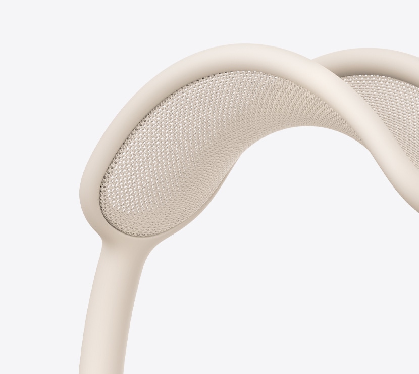 AirPods Max 2 kõrvaklapid, tähevalges toonis, võrkpeavõru detail