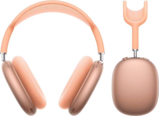 AirPods Max 2 Kopfhörer, Vorderseite und Seitenprofil, Farbe Orange