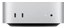 Mac mini, Vorderansicht, silbernes Gehäuse, zwei USB-C-Anschlüsse, Kopfhöreranschluss.