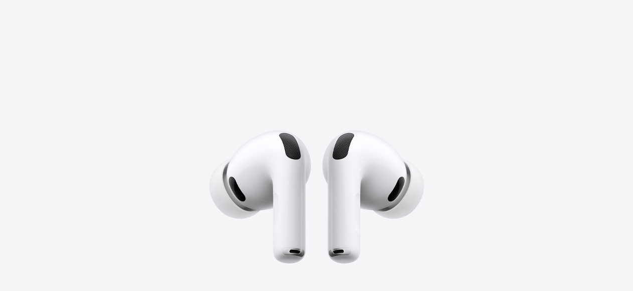 AirPods Pro 3, słuchawki bezprzewodowe w kolorze białym z silikonowymi wkładkami