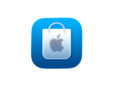 Apple Store App 的藍色購物袋圖像