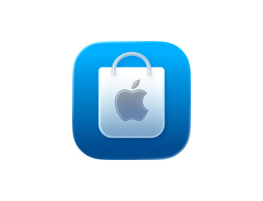 Apple Store App, shopping bag icon, blue
